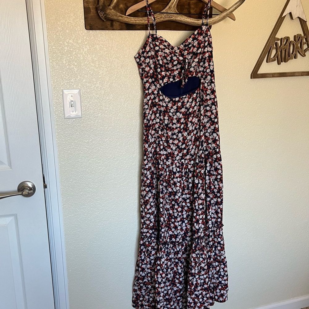 NWT! O Vianca Floral Maxi Dress with Cutout Detail